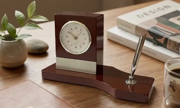 Jam meja kayu, Sumber: shopee.co.id