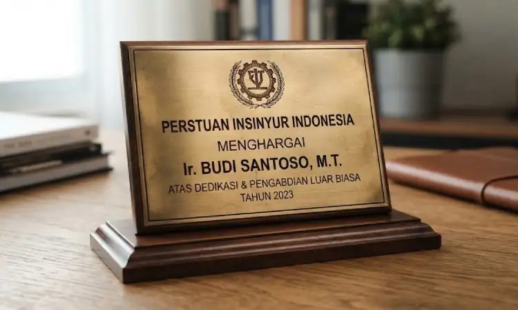 Material plakat logam kuningan, Sumber: AI