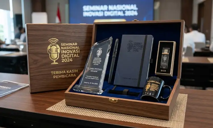Souvenir Pembicara Seminar, Sumber: AI