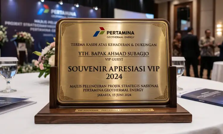 Souvenir plakat logam, Sumber: AI