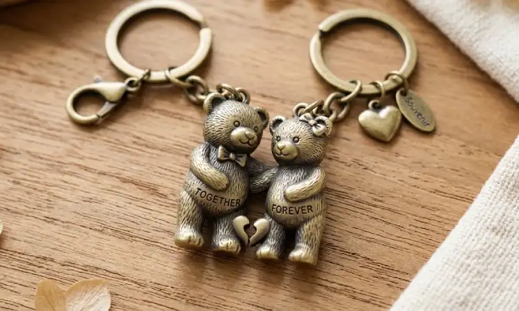 Souvenir keychain bahan metal, Sumber: AI